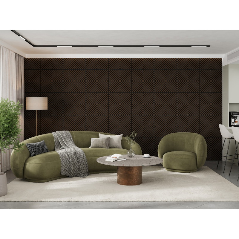 Mexen Linea 01 akustický stenový panel 60 x 60 cm (4 ks), plsť 9 mm, technická dyha, Dub Mocca - S110-60607-01-045