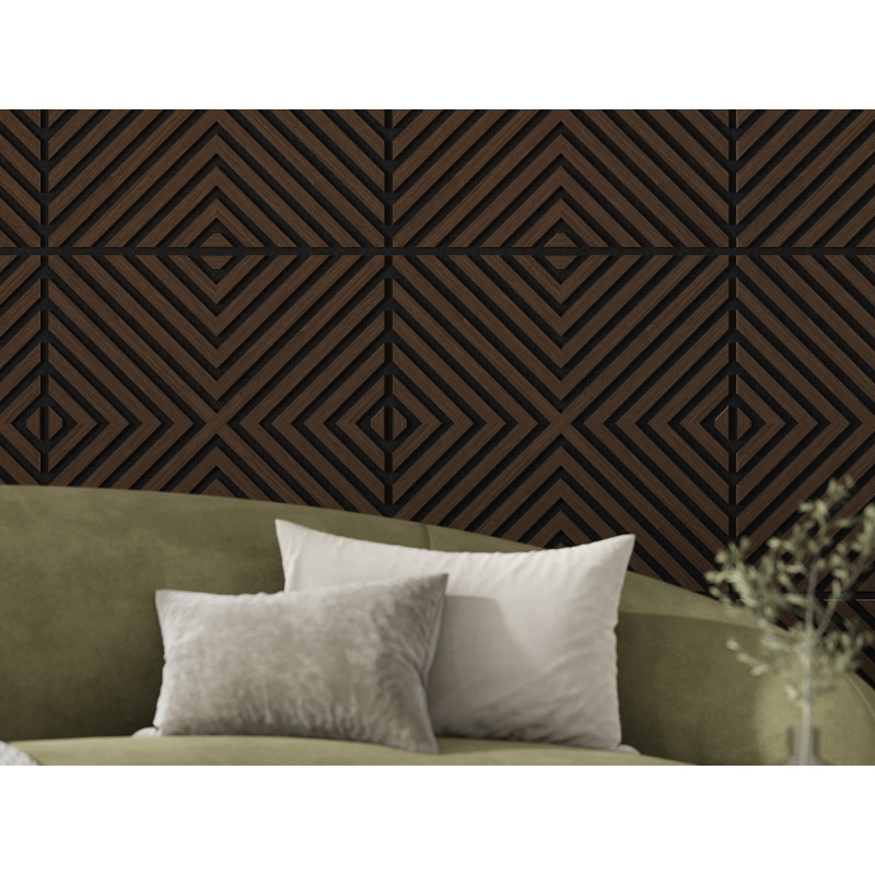 Mexen Linea 01 akustický stenový panel 60 x 60 cm (4 ks), plsť 9 mm, technická dyha, Dub Mocca - S110-60607-01-045