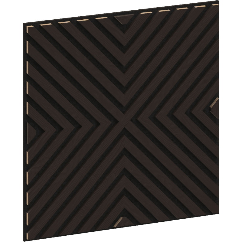 Mexen Linea 01 akustický stenový panel 60 x 60 cm (4ks), plsť 9 mm, technická dyha, Čierny Dub - S110-60607-01-046