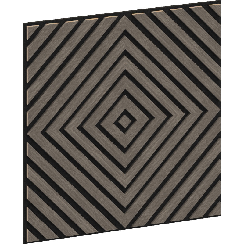 Mexen Linea 03 akustický stenový panel 60 x 60 cm (4 ks), plstená hrúbka 9 mm, technická dyha, Sivý dub