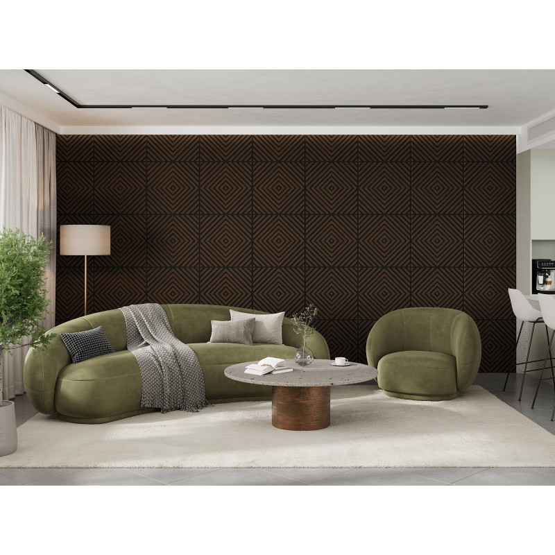 Mexen Linea 03 akustický stenový panel 60 x 60 cm (4 ks), plsť 9 mm, technická dyha, Dub Mocca - S110-60607-03-045