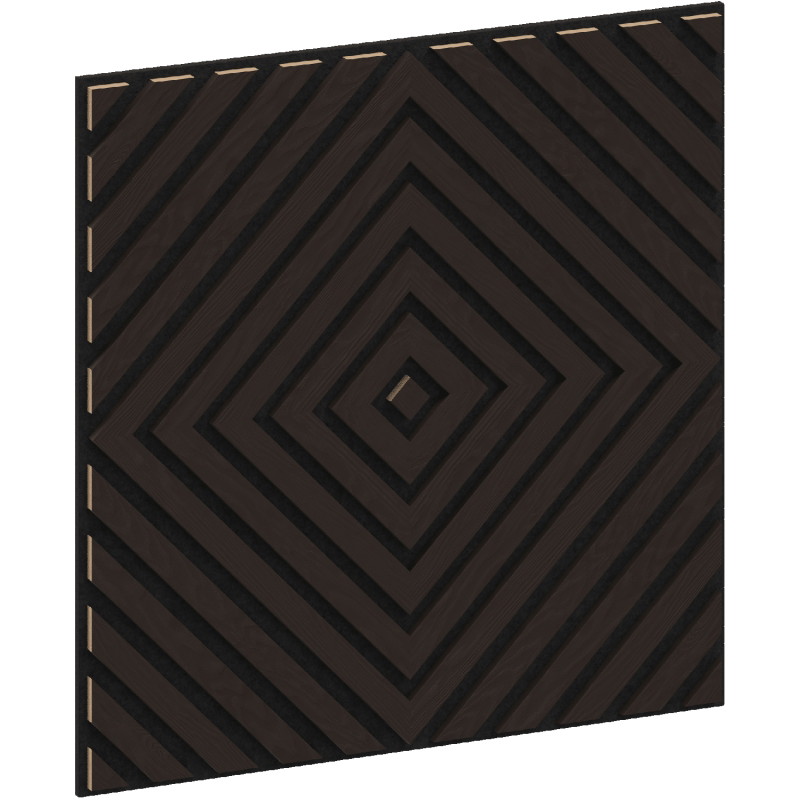 Mexen Linea 03 akustický stenový panel 60 x 60 cm (4ks), plsť 9 mm, technická dýha, Čierny Dub - S110-60607-03-046