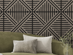 Mexen Linea 05 akustický nástenný panel 60 x 60 cm (4 kusy), plsť 9 mm, technická dyha, Sivý Dub - S110-60607-05-043