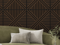 Mexen Linea 05 akustický nástenný panel 60 x 60 cm (4ks), plsť 9 mm, technická dyha, Mocca dub - S110-60607-05-045