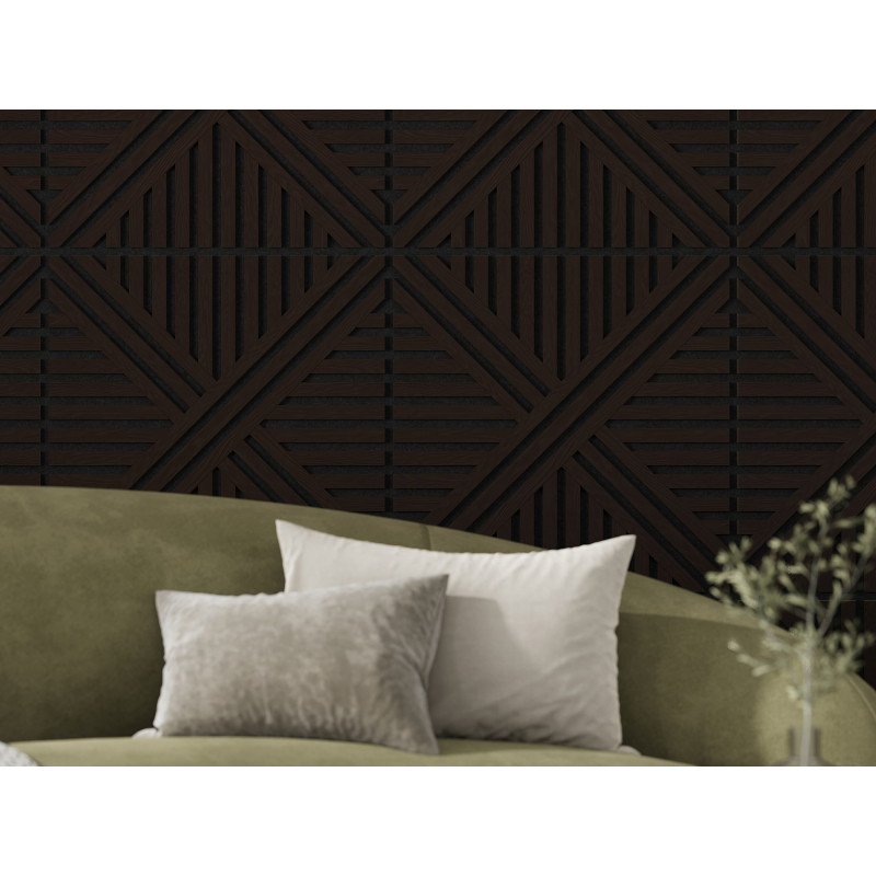 Mexen Linea 05 akustický stenový panel 60 x 60 cm (4 ks), plsť 9 mm, technická dyha, Čierny Dub - S110-60607-05-046