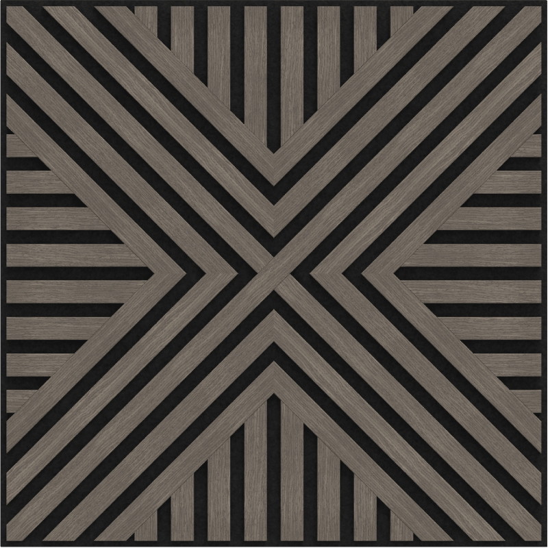 Mexen Linea 06 akustický nástenný panel 60 x 60 cm (4 ks), plsť 9 mm, technická dyha, Sivý Dub - S110-60607-06-043