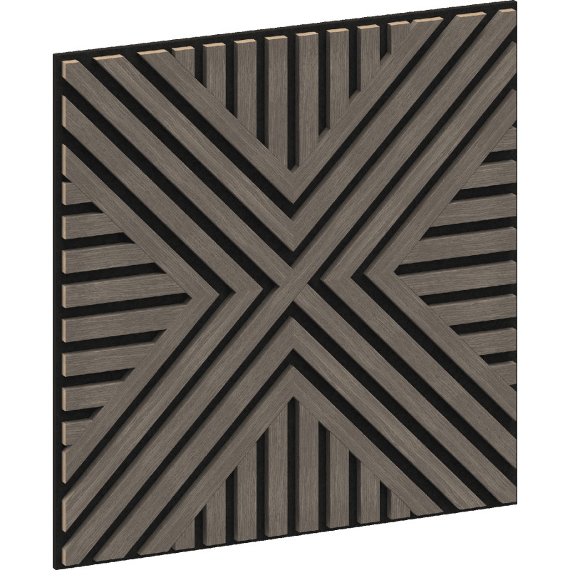 Mexen Linea 06 akustický nástenný panel 60 x 60 cm (4 ks), plsť 9 mm, technická dyha, Sivý Dub - S110-60607-06-043