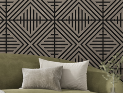 Mexen Linea 06 akustický nástenný panel 60 x 60 cm (4 ks), plsť 9 mm, technická dyha, Sivý Dub - S110-60607-06-043