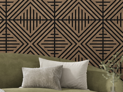 Mexen Linea 06 akustický stenový panel 60 x 60 cm (4 ks), plsť 9 mm, technická dýha, Tmavý orech - S110-60607-06-044