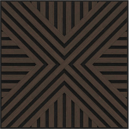 Mexen Linea 06 akustický stenový panel 60 x 60 cm (4 ks), plsť 9 mm, technická dyha, Dub Mocca - S110-60607-06-045