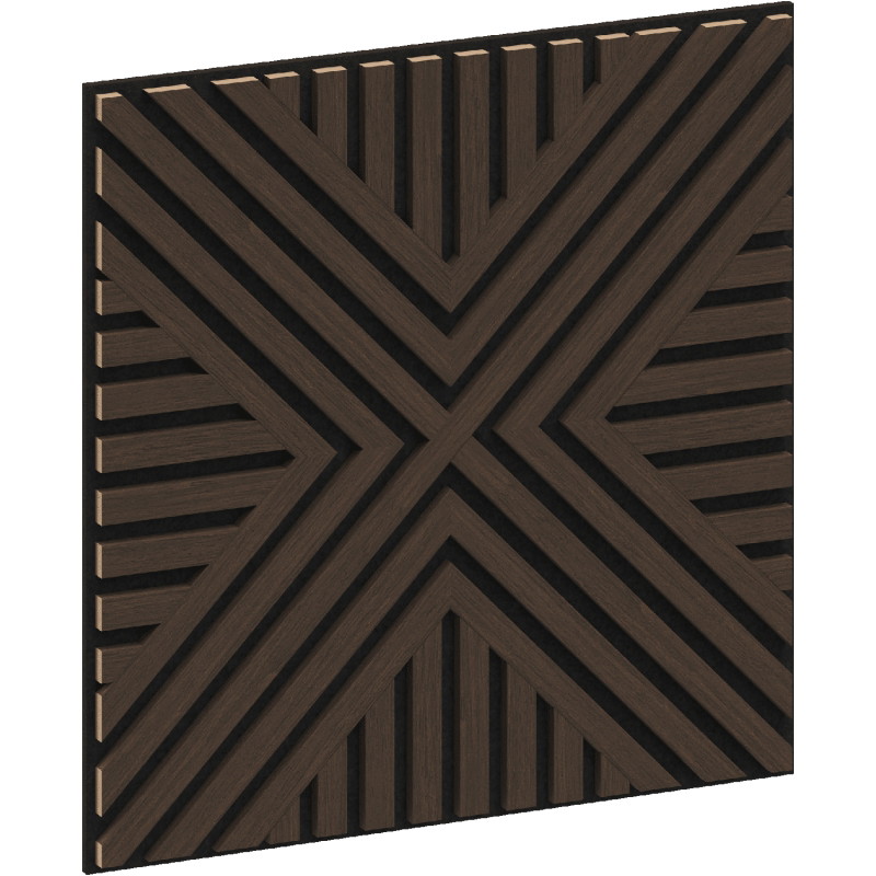 Mexen Linea 06 akustický stenový panel 60 x 60 cm (4 ks), plsť 9 mm, technická dyha, Dub Mocca - S110-60607-06-045