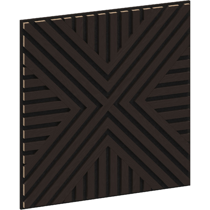 Mexen Linea 06 akustický nástenný panel 60 x 60 cm (4ks), plsť 9 mm, technická dyha, Čierny Dub - S110-60607-06-046