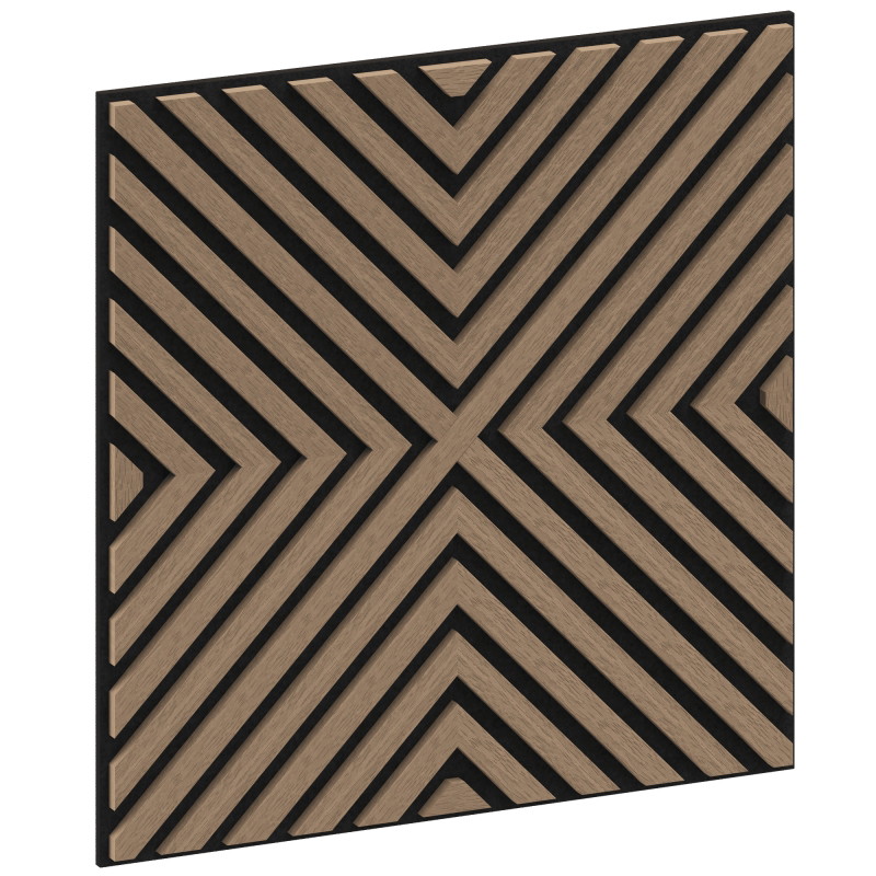 Mexen Linea 01 akustický stenový panel 60 x 60 cm (4 ks), plst 9 mm, technická dyha, Svetlý Orech - S110-60607-01-047