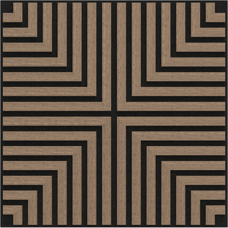 Mexen Linea 02 akustický nástenný panel 60 x 60 cm (4ks), plsť 9 mm, technická dyha, Svetlý Orech - S110-60607-02-047
