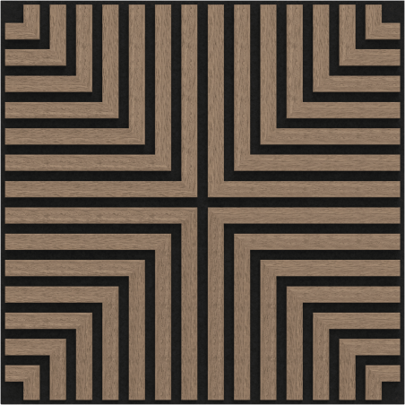 Mexen Linea 02 akustický nástenný panel 60 x 60 cm (4ks), plsť 9 mm, technická dyha, Svetlý Orech - S110-60607-02-047