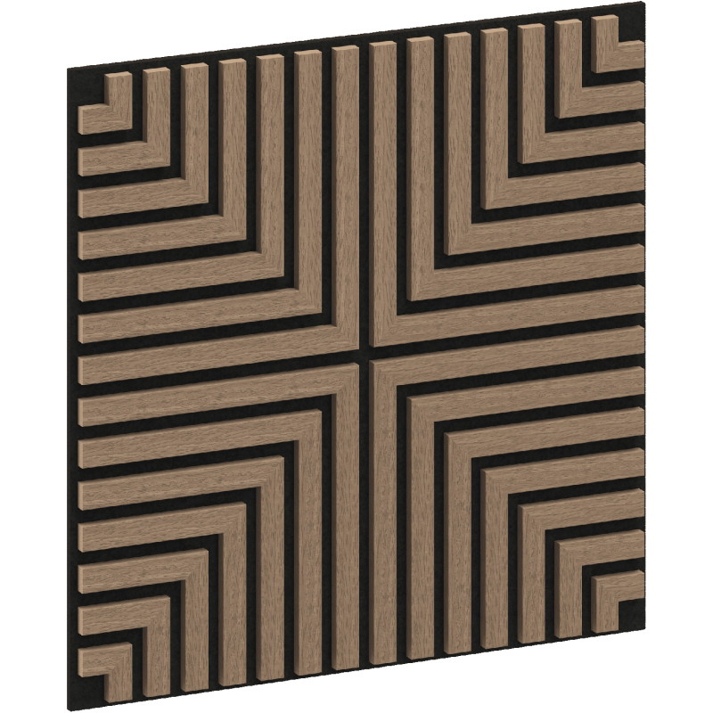Mexen Linea 02 akustický nástenný panel 60 x 60 cm (4ks), plsť 9 mm, technická dyha, Svetlý Orech - S110-60607-02-047