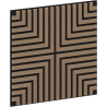 Mexen Linea 02 akustický nástenný panel 60 x 60 cm (4ks), plsť 9 mm, technická dyha, Svetlý Orech - S110-60607-02-047