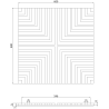 Mexen Linea 02 akustický nástenný panel 60 x 60 cm (4ks), plsť 9 mm, technická dyha, Svetlý Orech - S110-60607-02-047