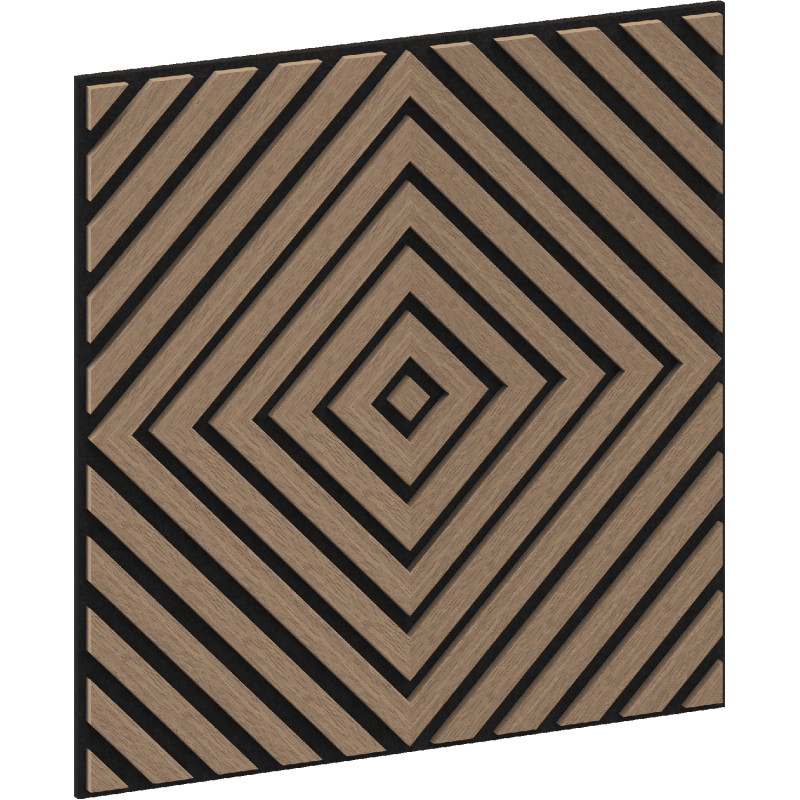 Mexen Linea 03 akustický nástenný panel 60 x 60 cm (4 ks), plsť 9 mm, technická dyha, Svetlý Orech - S110-60607-03-047