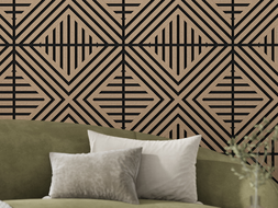 Mexen Linea 06 akustický stenový panel 60 x 60 cm (4ks), plsť 9 mm, technická dyha, Svetlý Orech - S110-60607-06-047
