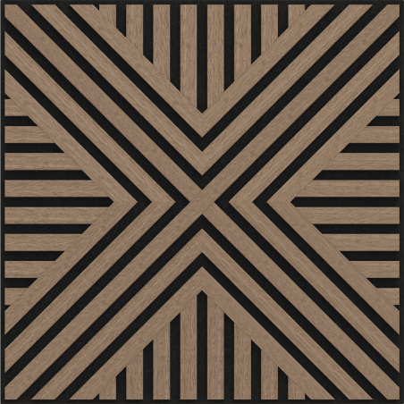 Mexen Linea 06 akustický stenový panel 60 x 60 cm (4ks), plsť 9 mm, technická dyha, Svetlý Orech - S110-60607-06-047