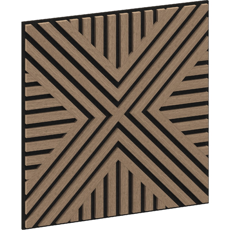 Mexen Linea 06 akustický stenový panel 60 x 60 cm (4ks), plsť 9 mm, technická dyha, Svetlý Orech - S110-60607-06-047