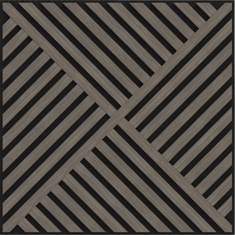 Mexen Linea 08 akustický stenový panel 60 x 60 cm (4ks), plsť 9 mm, technická dyha, Šedý Dub - S110-60607-08-043