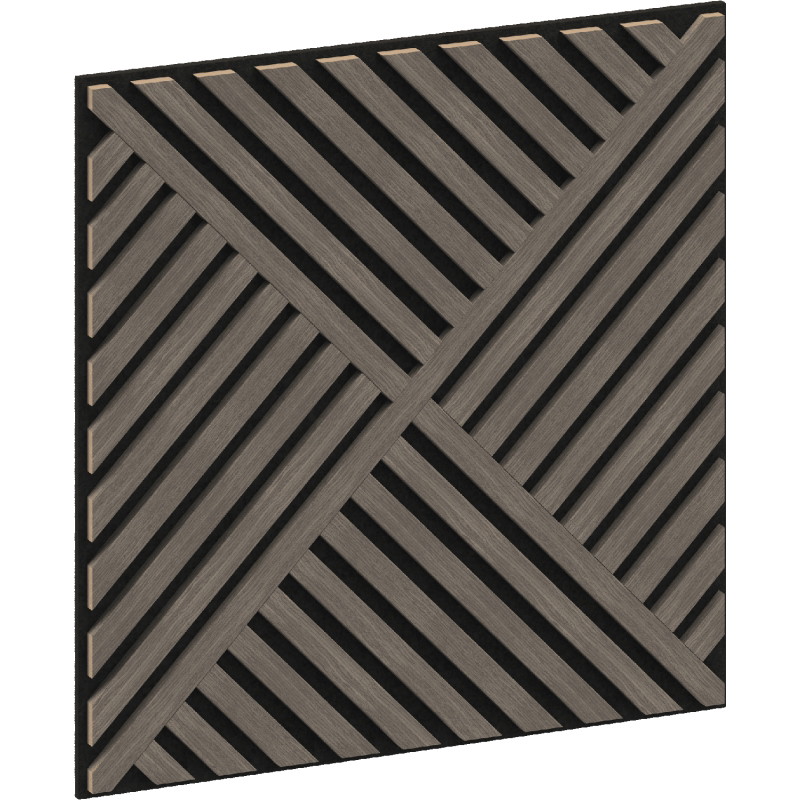 Mexen Linea 08 akustický stenový panel 60 x 60 cm (4ks), plsť 9 mm, technická dyha, Šedý Dub - S110-60607-08-043