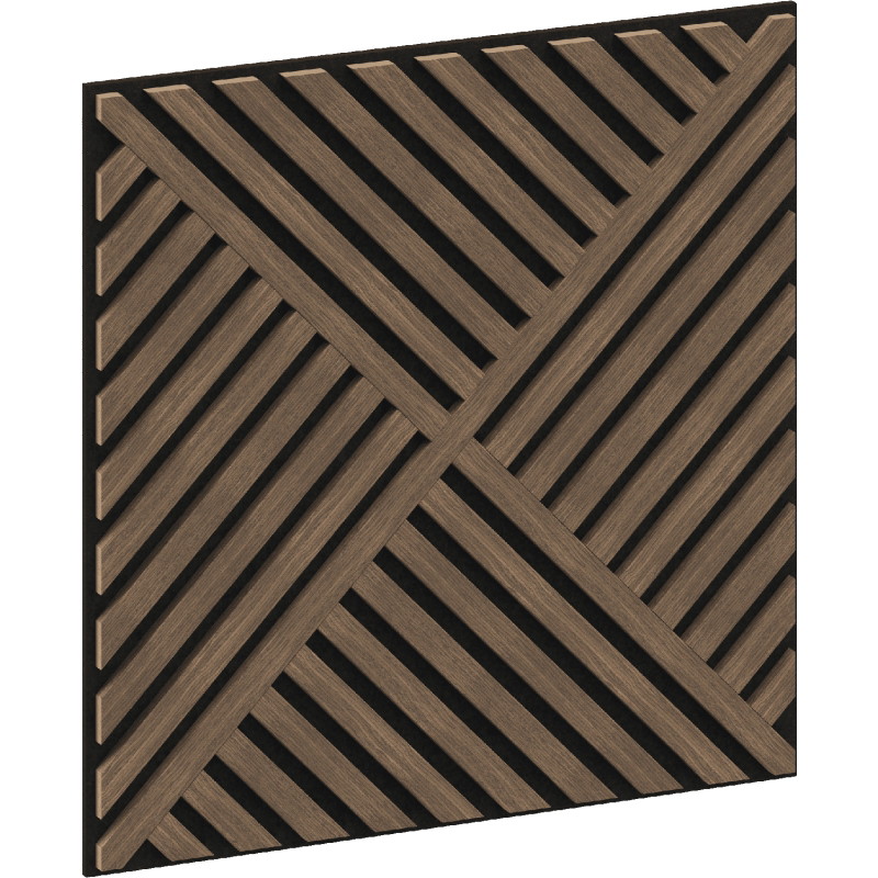 Mexen Linea 08 akustický nástenný panel 60 x 60 cm (4 ks), plsť 9 mm, technická dyha, Tmavý Orech - S110-60607-08-044
