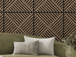Mexen Linea 08 akustický stenový panel 60 x 60 cm (4ks), plsť 9 mm, technická dýha, Tmavý Orech - S110-60607-08-044