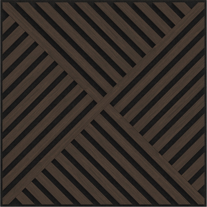 Mexen Linea 08 akustický nástenný panel 60 x 60 cm (4ks), plsť 9 mm, technická dyha, Dub Mocca - S110-60607-08-045