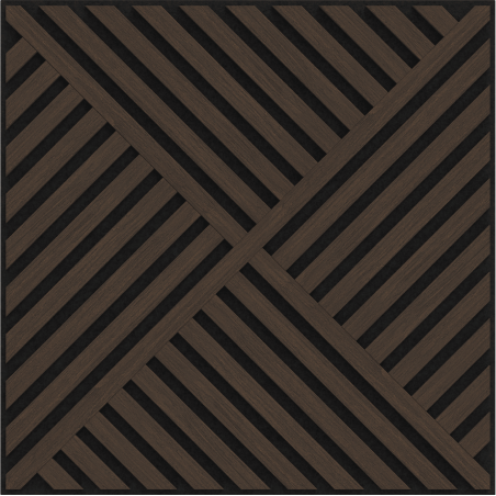 Mexen Linea 08 akustický nástenný panel 60 x 60 cm (4ks), plsť 9 mm, technická dyha, Dub Mocca - S110-60607-08-045