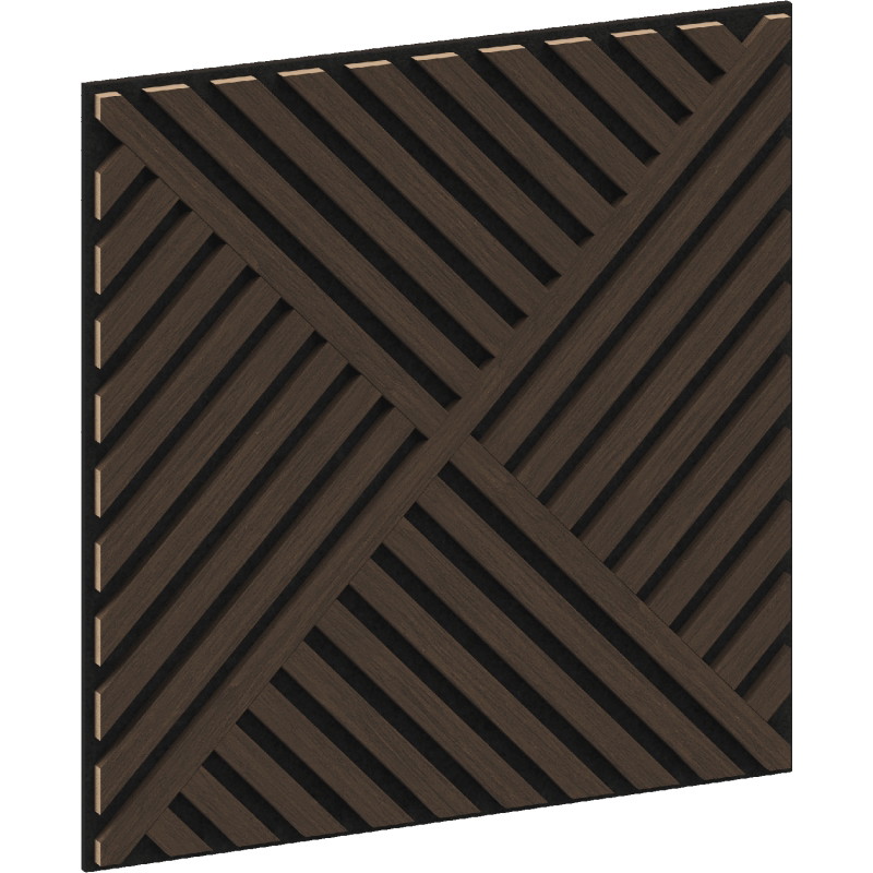 Mexen Linea 08 akustický nástenný panel 60 x 60 cm (4ks), plsť 9 mm, technická dyha, Dub Mocca - S110-60607-08-045