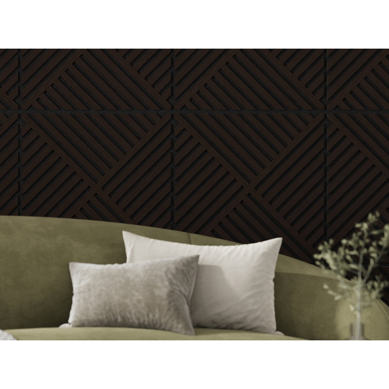Mexen Linea 08 akustický stenový panel 60 x 60 cm (4 ks), plsť 9 mm, technická dyha, Čierny Dub - S110-60607-08-046