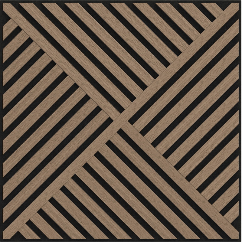 Mexen Linea 08 akustický nástenný panel 60 x 60 cm (4 ks), plsť 9 mm, technická dyha, Svetlý Orech - S110-60607-08-047