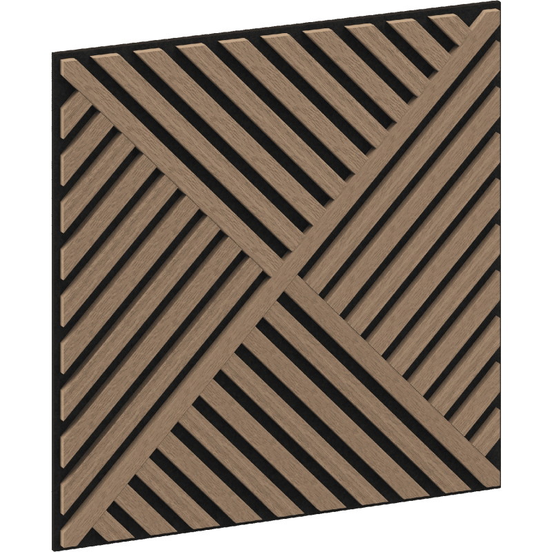 Mexen Linea 08 akustický nástenný panel 60 x 60 cm (4 ks), plsť 9 mm, technická dyha, Svetlý Orech - S110-60607-08-047