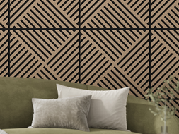 Mexen Linea 08 akustický nástenný panel 60 x 60 cm (4 ks), plsť 9 mm, technická dyha, Svetlý Orech - S110-60607-08-047