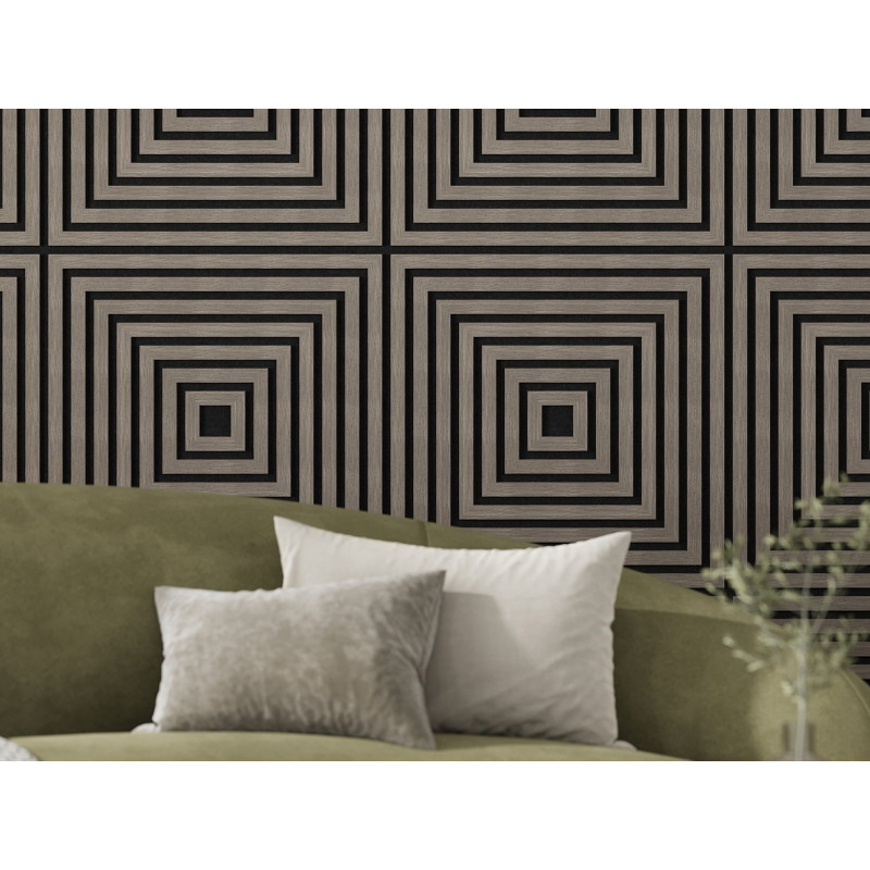 Mexen Linea 13 akustický stenový panel 60 x 60 cm (4 ks), plsť 9 mm, technická dyha, Sivý Dub - S110-60607-13-043