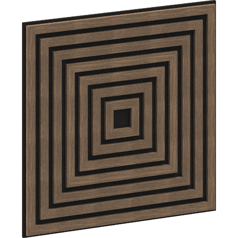 Mexen Linea 13 akustický stenový panel 60 x 60 cm (4 ks), plsť 9 mm, technická dyha, Tmavý Orech - S110-60607-13-044