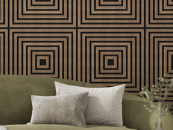 Mexen Linea 13 akustický stenový panel 60 x 60 cm (4 ks), plsť 9 mm, technická dyha, Tmavý Orech - S110-60607-13-044