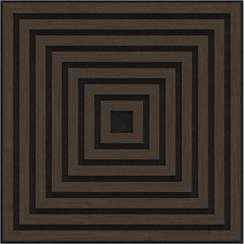 Mexen Linea 13 akustický stenový panel 60 x 60 cm (4 kusy), plstený 9 mm, technická dyha, Dub Mocca - S110-60607-13-045