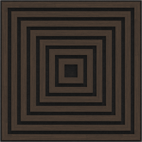 Mexen Linea 13 akustický stenový panel 60 x 60 cm (4 kusy), plstený 9 mm, technická dyha, Dub Mocca - S110-60607-13-045