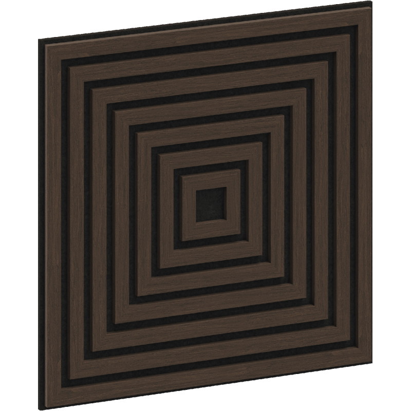 Mexen Linea 13 akustický stenový panel 60 x 60 cm (4 kusy), plstený 9 mm, technická dyha, Dub Mocca - S110-60607-13-045
