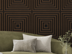 Mexen Linea 13 akustický stenový panel 60 x 60 cm (4 kusy), plstený 9 mm, technická dyha, Dub Mocca - S110-60607-13-045