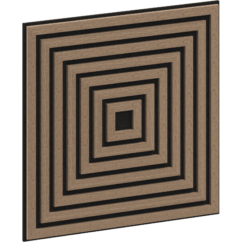 Mexen Linea 13 akustický stenový panel 60 x 60 cm (4ks), plsť 9 mm, technická dyha, Svetlý Orech - S110-60607-13-047