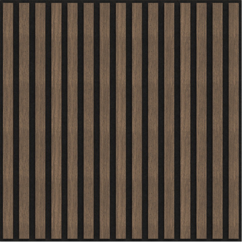 Mexen Linea 15 akustický nástenný panel 60 x 60 cm (4ks), plsť 9 mm, technická dyha, Tmavý Orech - S110-60607-15-044