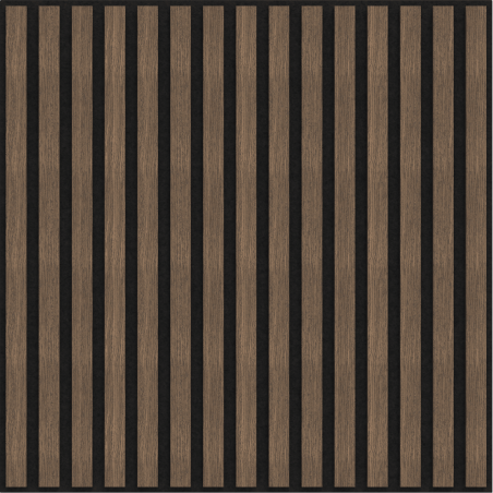 Mexen Linea 15 akustický nástenný panel 60 x 60 cm (4ks), plsť 9 mm, technická dyha, Tmavý Orech - S110-60607-15-044