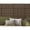 Mexen Linea 15 akustický nástenný panel 60 x 60 cm (4ks), plsť 9 mm, technická dyha, Tmavý Orech - S110-60607-15-044