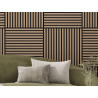 Mexen Linea 15 akustický stenový panel 60 x 60 cm (4ks), plsť 9 mm, technická dyha, Svetlý Orech - S110-60607-15-047