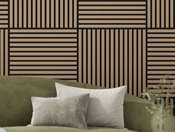 Mexen Linea 15 akustický stenový panel 60 x 60 cm (4 ks), plsť 9 mm, technická dyha, Svetlý Orech - S110-60607-15-047